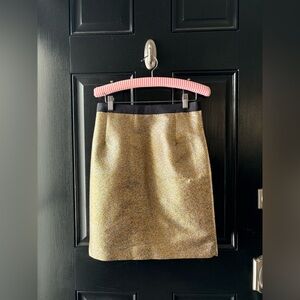 J. Crew 769 Madison Gold Wool Metallic Skirt Size 4